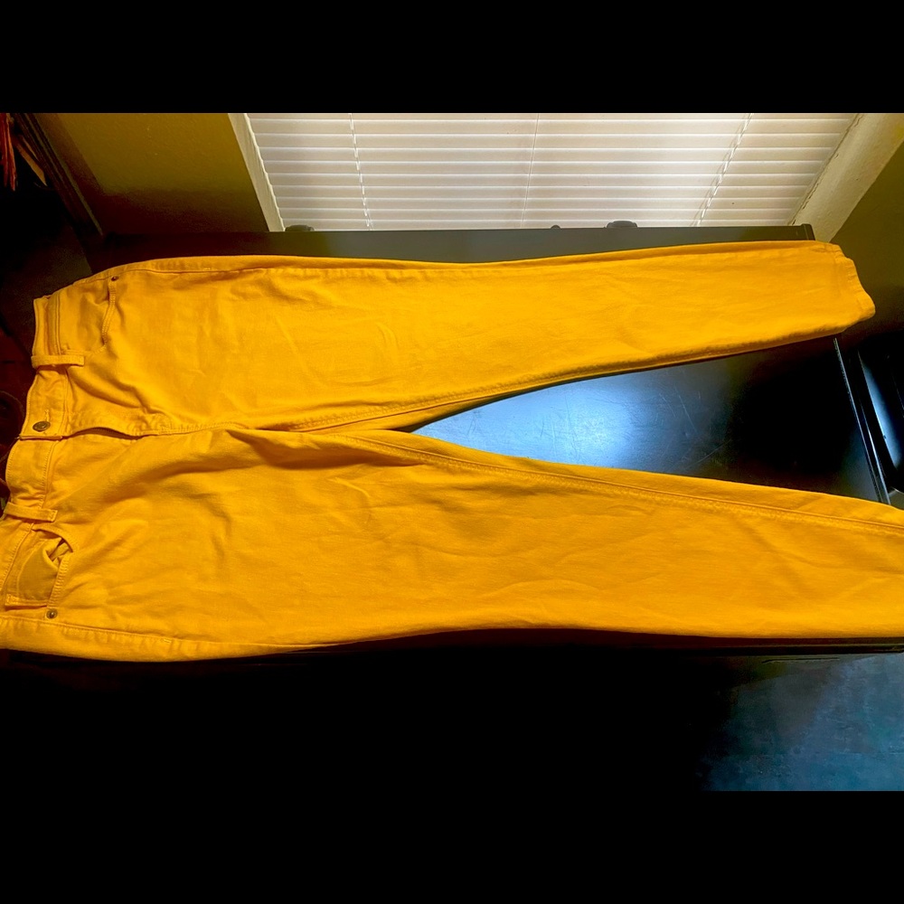 Stretch mustard yellow jeans